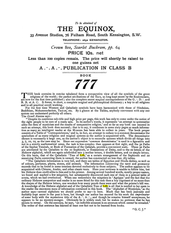 Original scan of The Equinox (Volume I, Number IX), PDF page 604