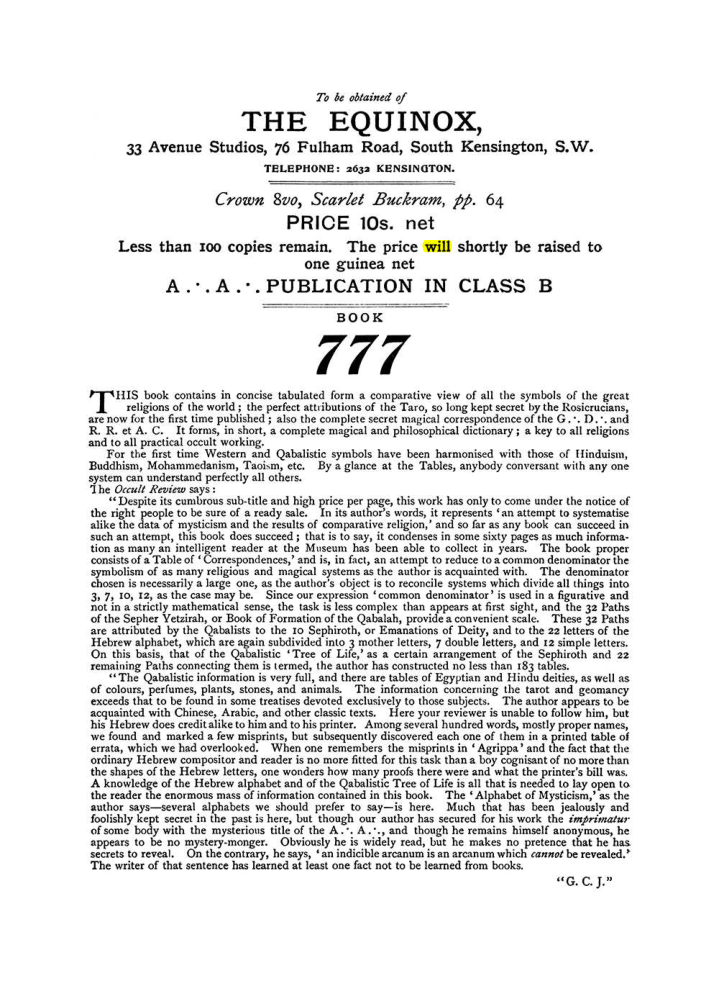 Original scan of The Equinox (Volume I, Number IX), PDF page 604