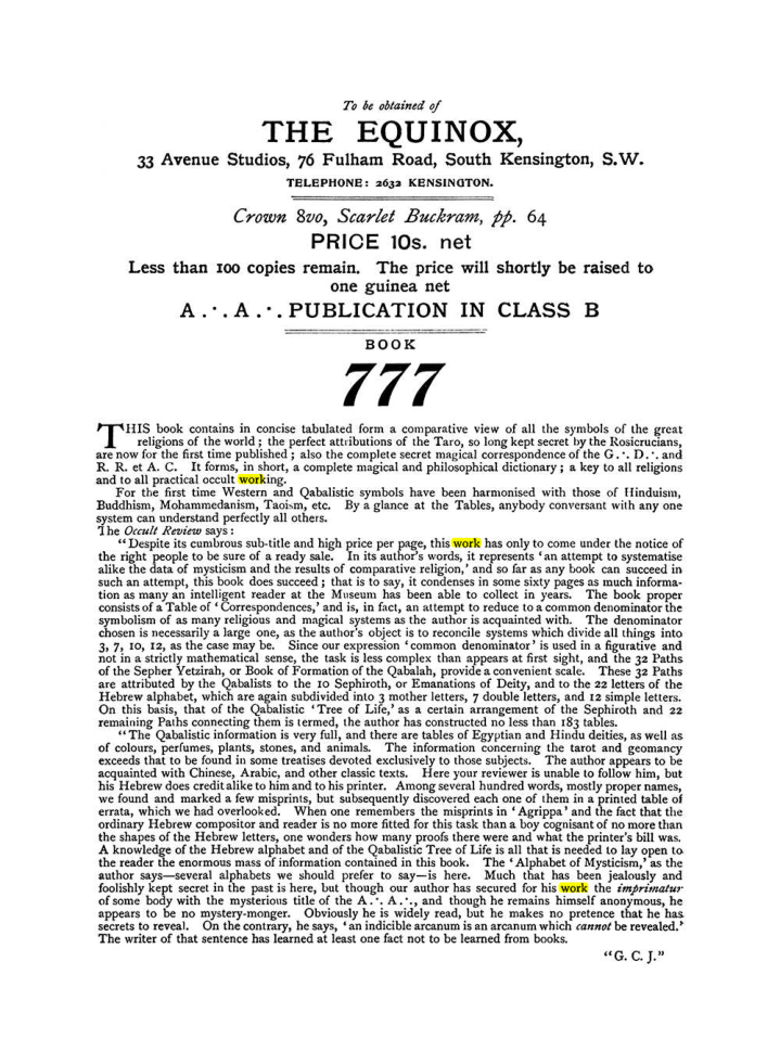 Original scan of The Equinox (Volume I, Number IX), PDF page 604