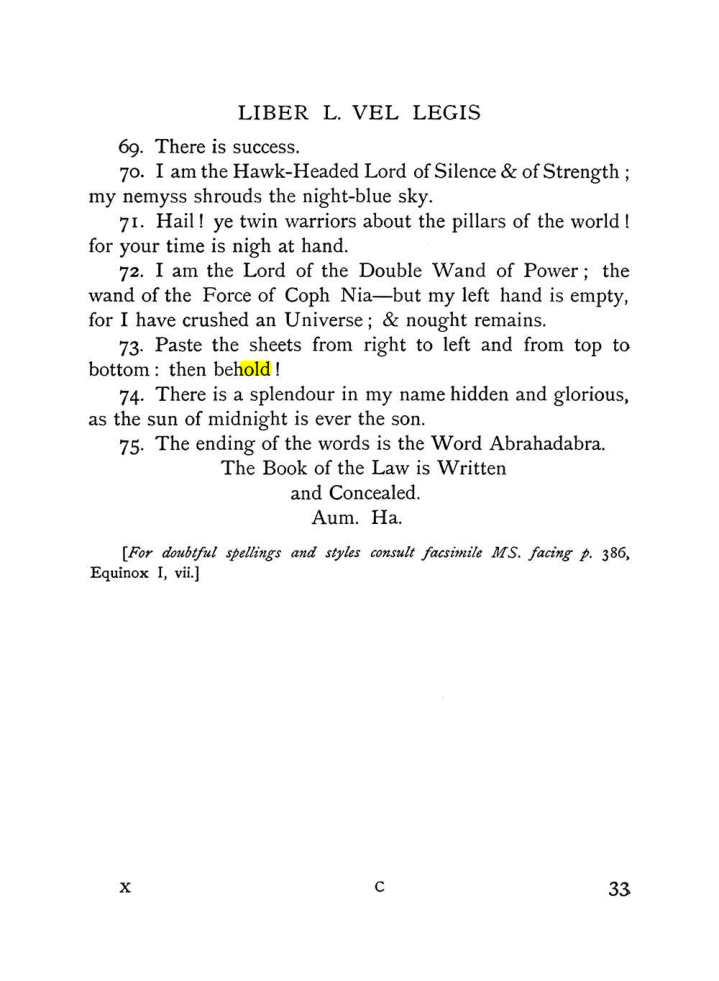 Original scan of The Equinox (Volume I, Number IX), PDF page 73