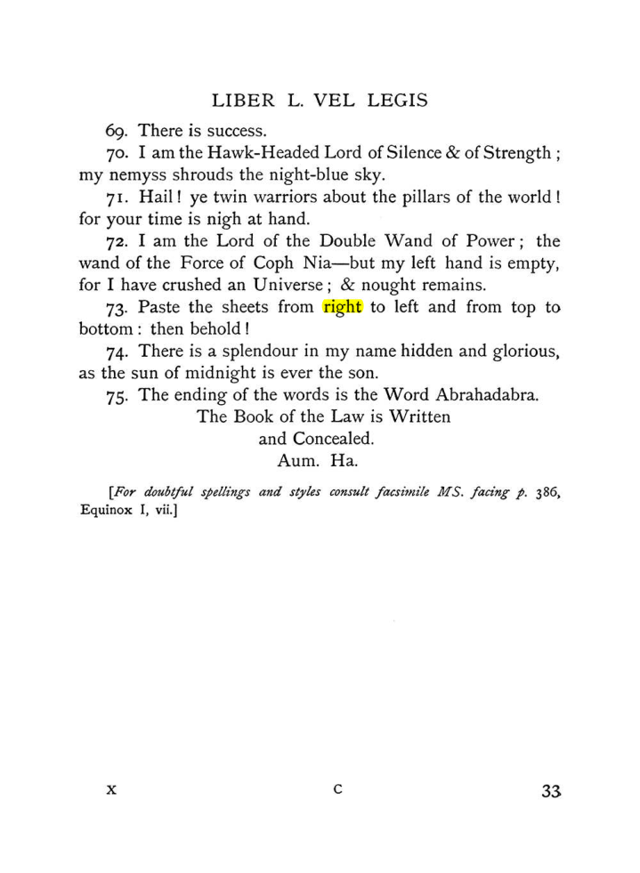 Original scan of The Equinox (Volume I, Number IX), PDF page 73