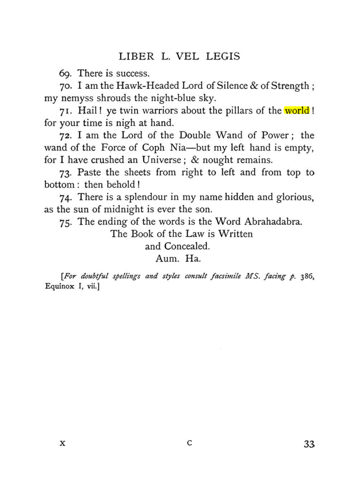 Original scan of The Equinox (Volume I, Number IX), PDF page 73