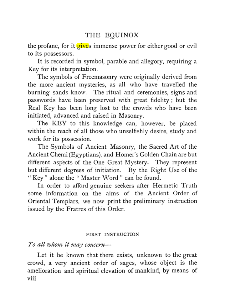 Original scan of The Equinox (Volume I, Number IX), PDF page 8