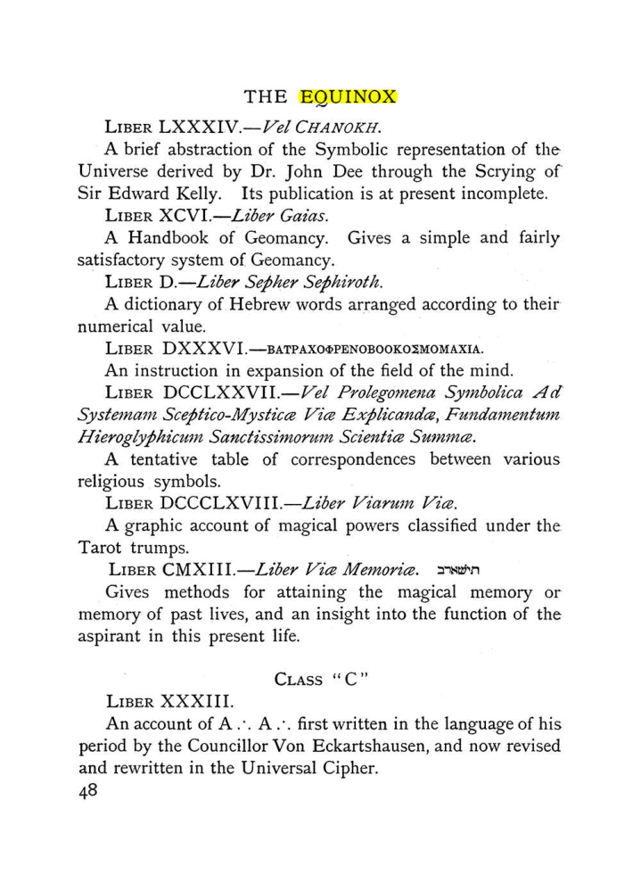 Original scan of The Equinox (Volume I, Number IX), PDF page 88