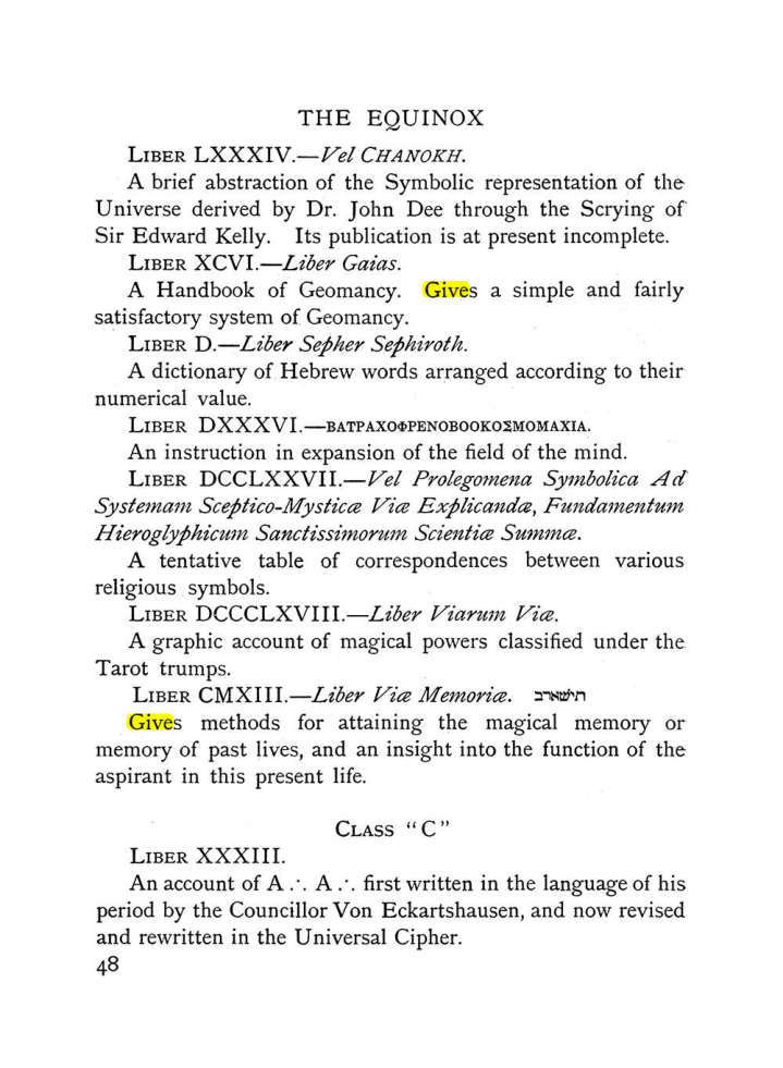 Original scan of The Equinox (Volume I, Number IX), PDF page 88