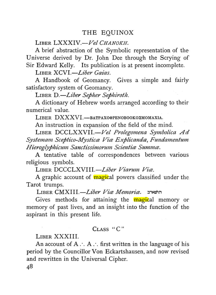 Original scan of The Equinox (Volume I, Number IX), PDF page 88