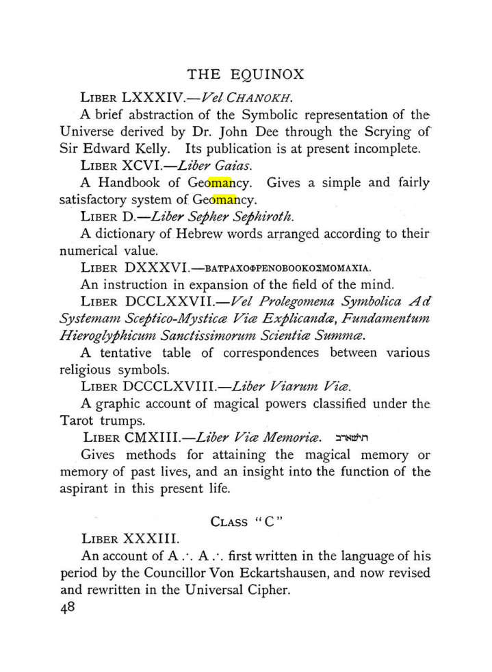 Original scan of The Equinox (Volume I, Number IX), PDF page 88