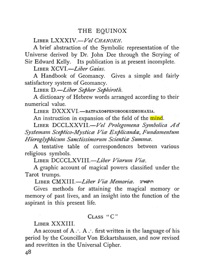Original scan of The Equinox (Volume I, Number IX), PDF page 88