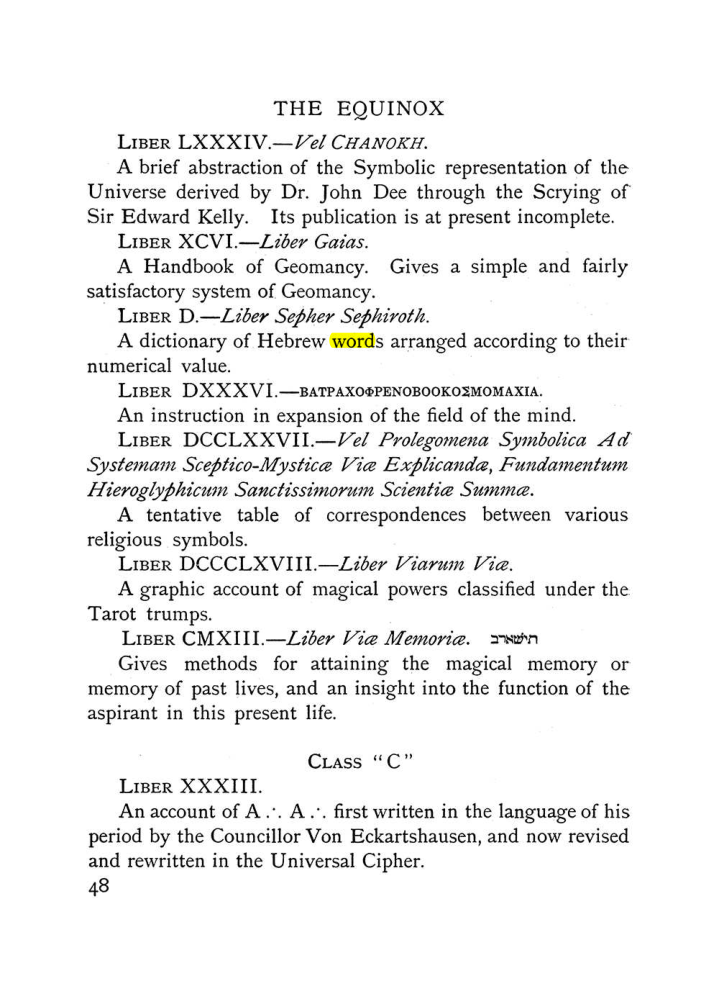 Original scan of The Equinox (Volume I, Number IX), PDF page 88