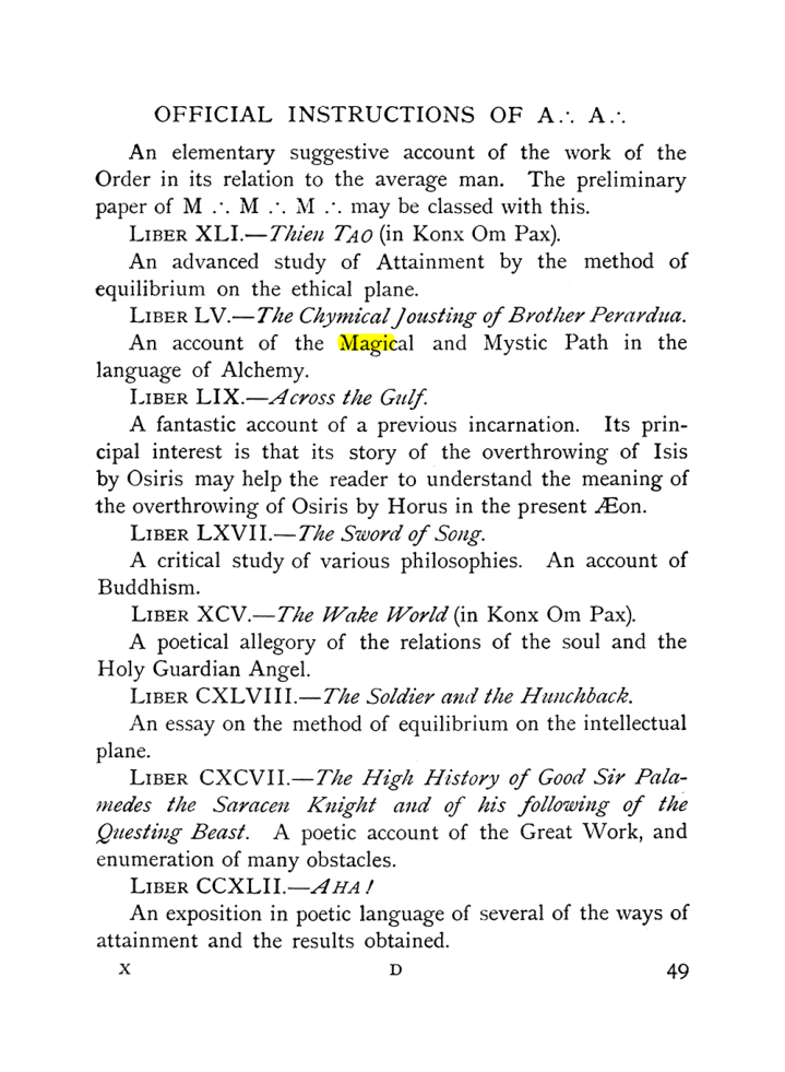 Original scan of The Equinox (Volume I, Number IX), PDF page 89