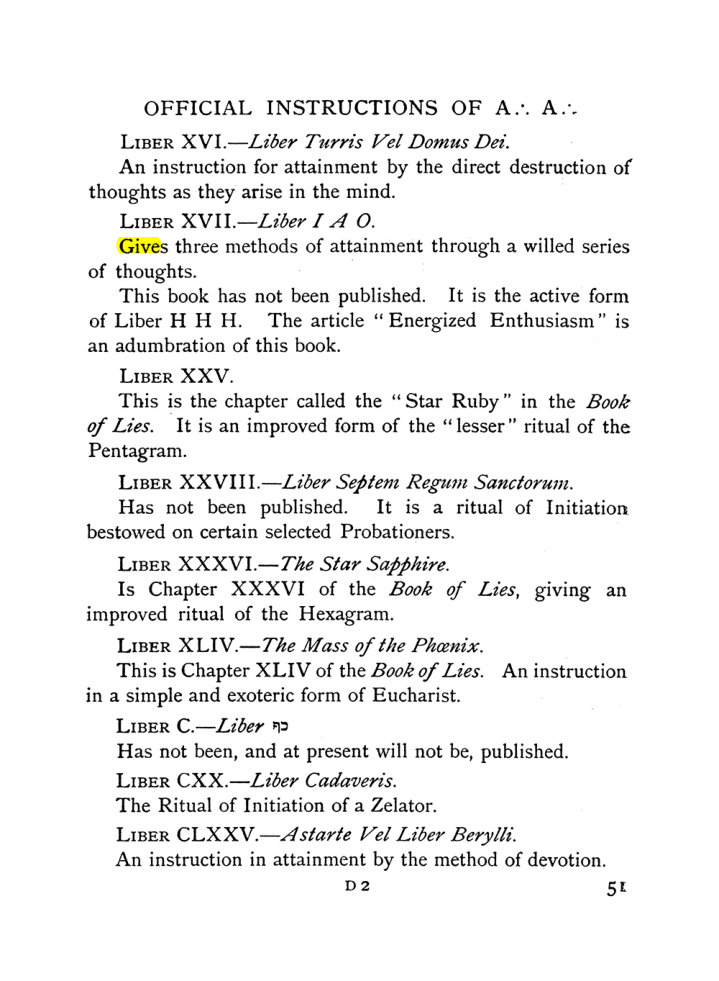 Original scan of The Equinox (Volume I, Number IX), PDF page 91