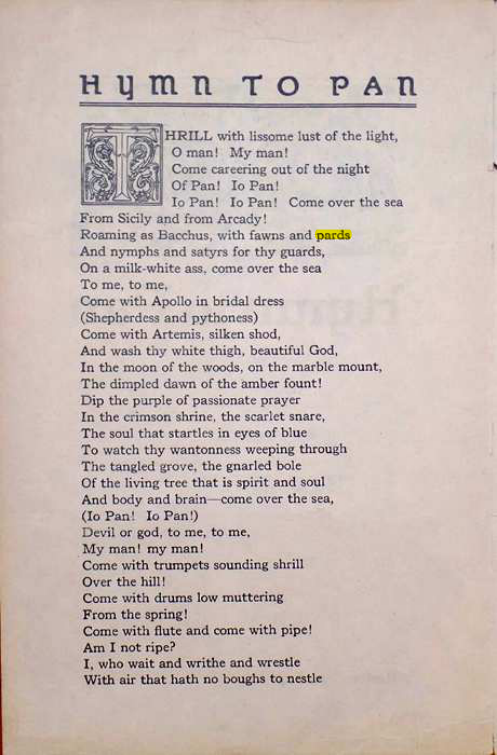 Original scan of Hymn to Pan, PDF page 2