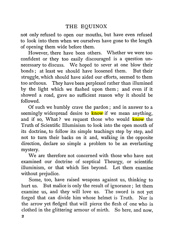 Original scan of The Equinox (Volume I, Number II), PDF page 10