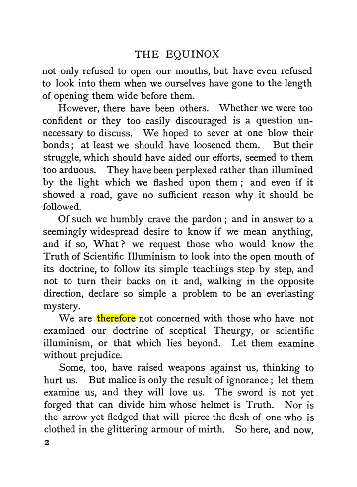 Original scan of The Equinox (Volume I, Number II), PDF page 10