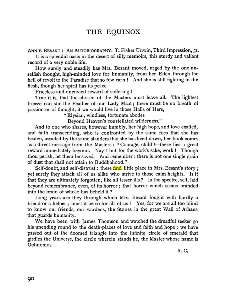 Original scan of The Equinox (Volume I, Number II), PDF page 100