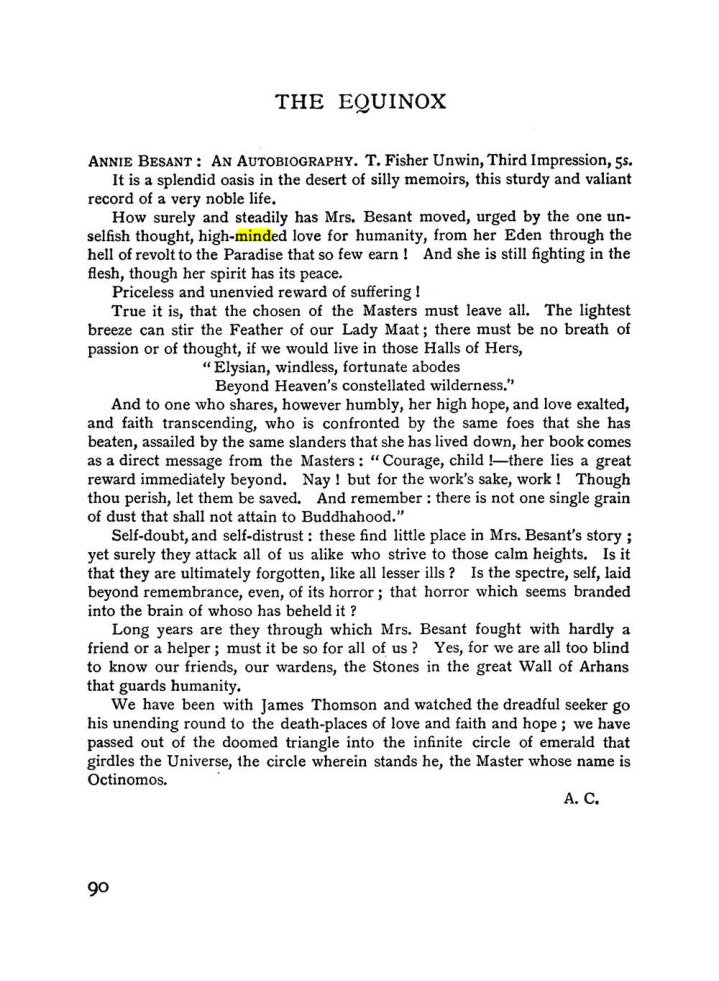 Original scan of The Equinox (Volume I, Number II), PDF page 100