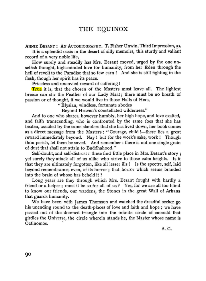 Original scan of The Equinox (Volume I, Number II), PDF page 100
