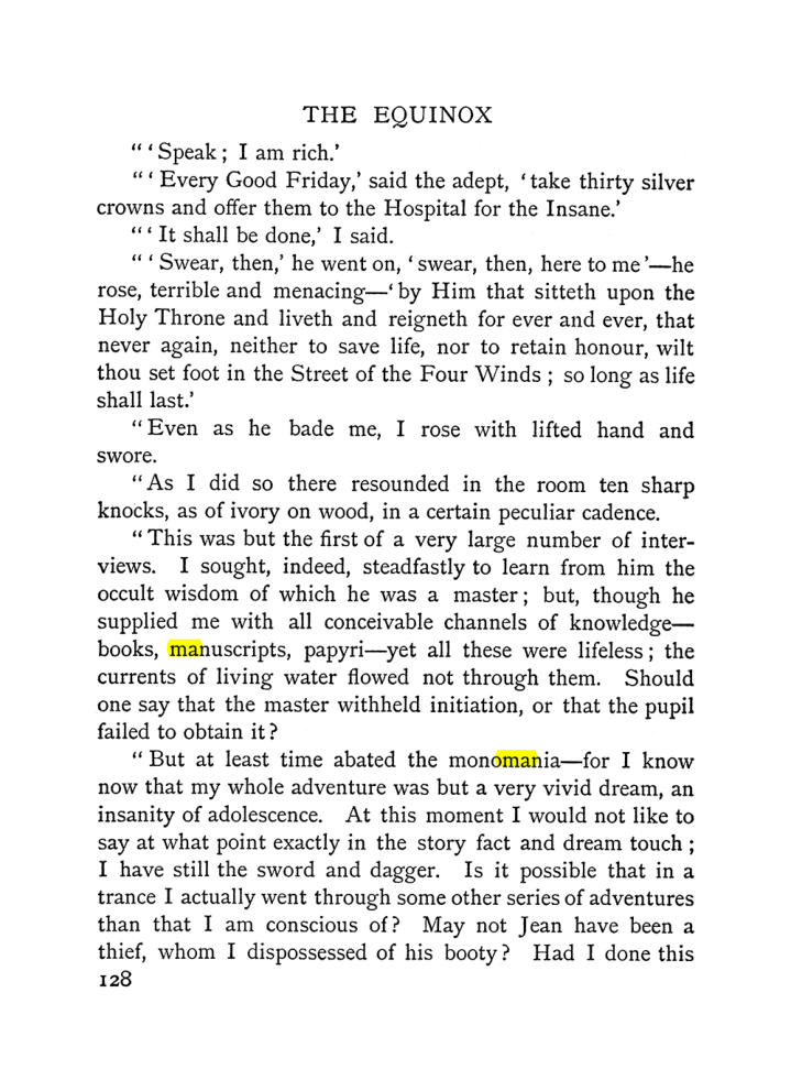 Original scan of The Equinox (Volume I, Number II), PDF page 138