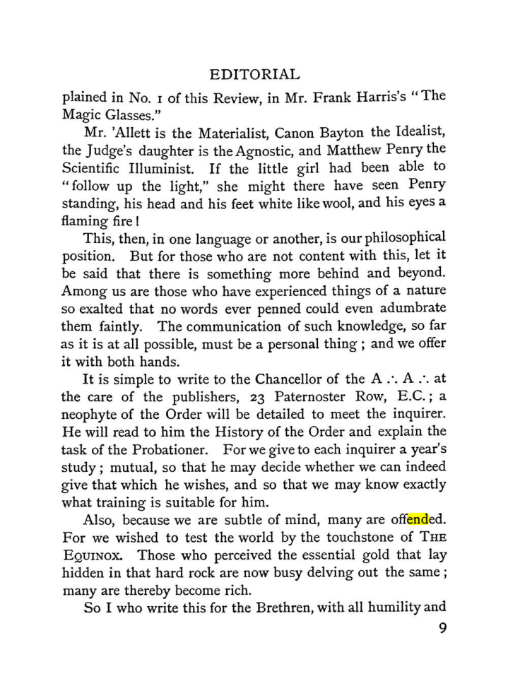 Original scan of The Equinox (Volume I, Number II), PDF page 17