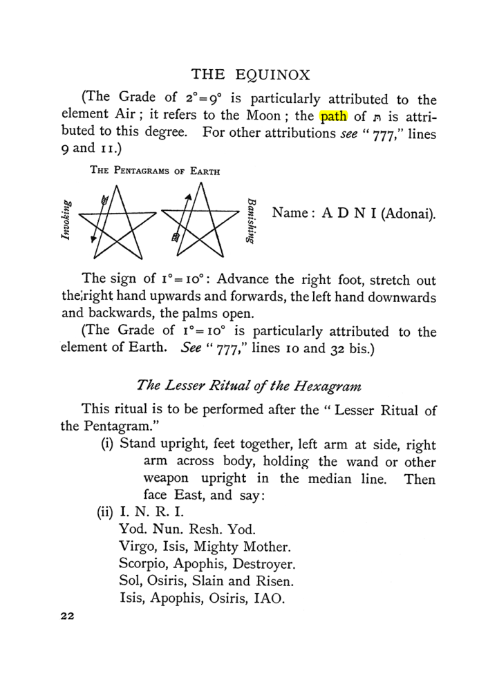 Original scan of The Equinox (Volume I, Number II), PDF page 32