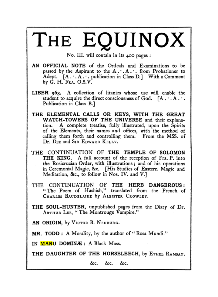 Original scan of The Equinox (Volume I, Number II), PDF page 406