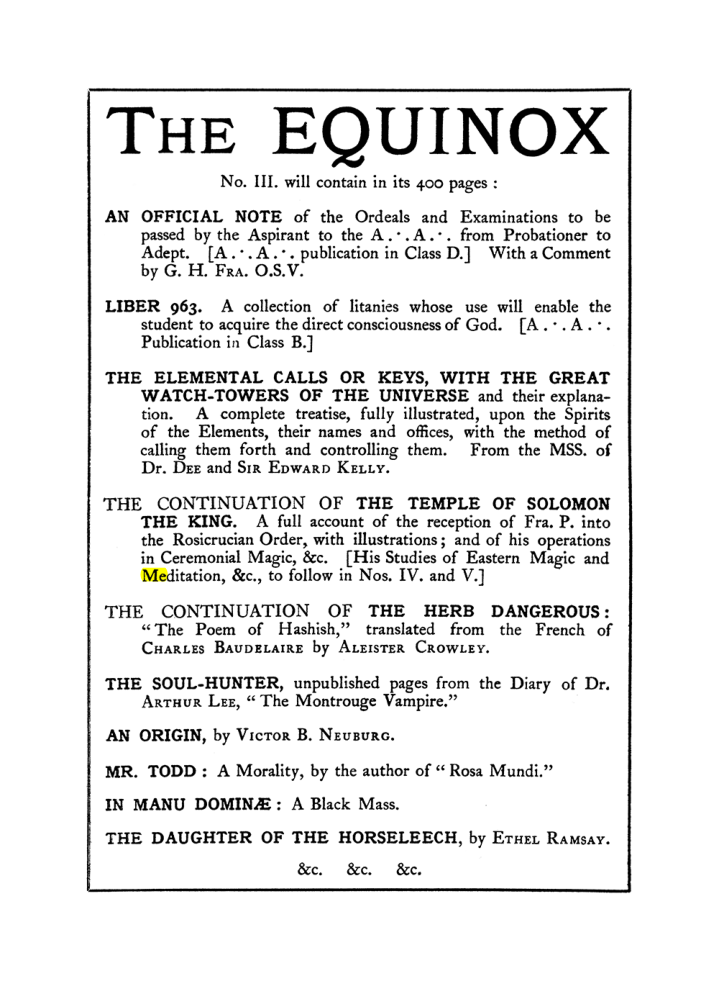 Original scan of The Equinox (Volume I, Number II), PDF page 406