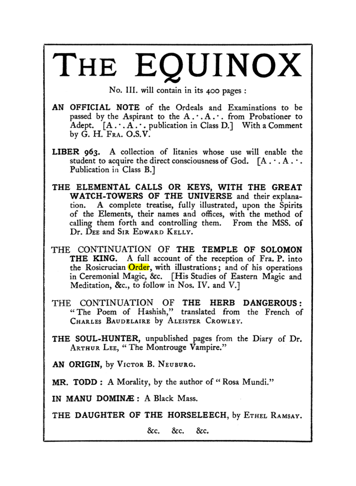 Original scan of The Equinox (Volume I, Number II), PDF page 406