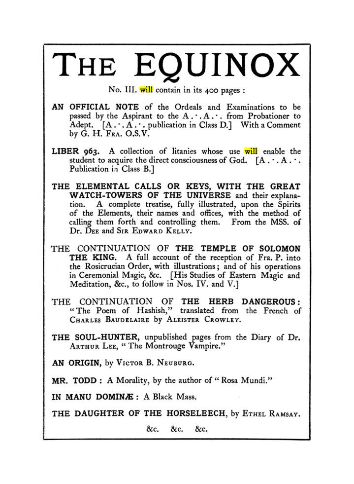 Original scan of The Equinox (Volume I, Number II), PDF page 406