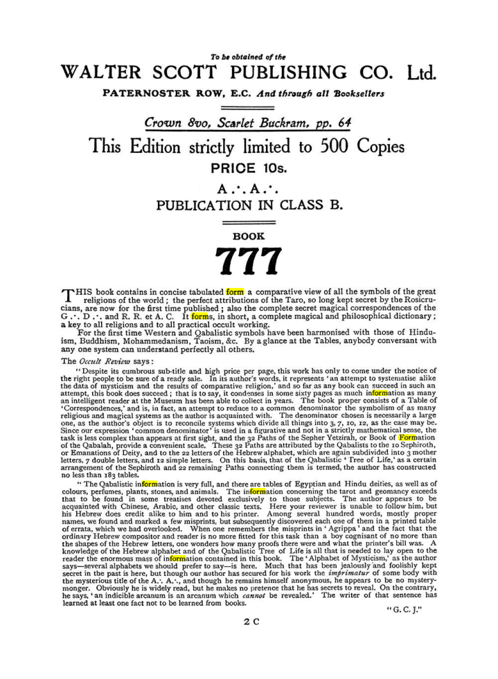 Original scan of The Equinox (Volume I, Number II), PDF page 410