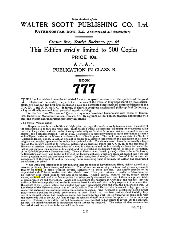 Original scan of The Equinox (Volume I, Number II), PDF page 410
