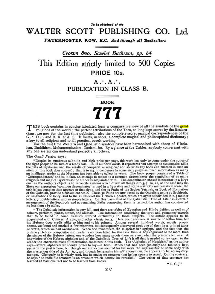 Original scan of The Equinox (Volume I, Number II), PDF page 410