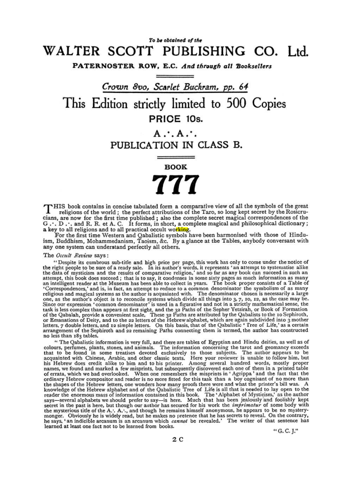 Original scan of The Equinox (Volume I, Number II), PDF page 410