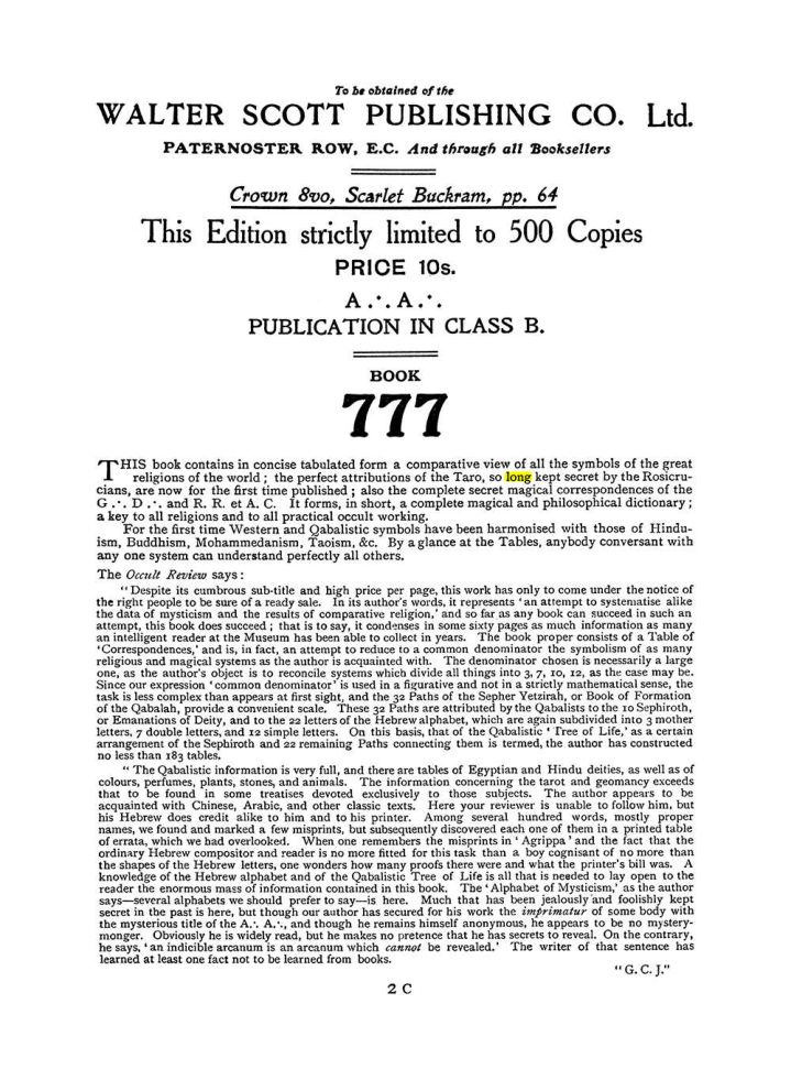 Original scan of The Equinox (Volume I, Number II), PDF page 410