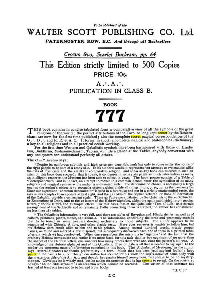 Original scan of The Equinox (Volume I, Number II), PDF page 410