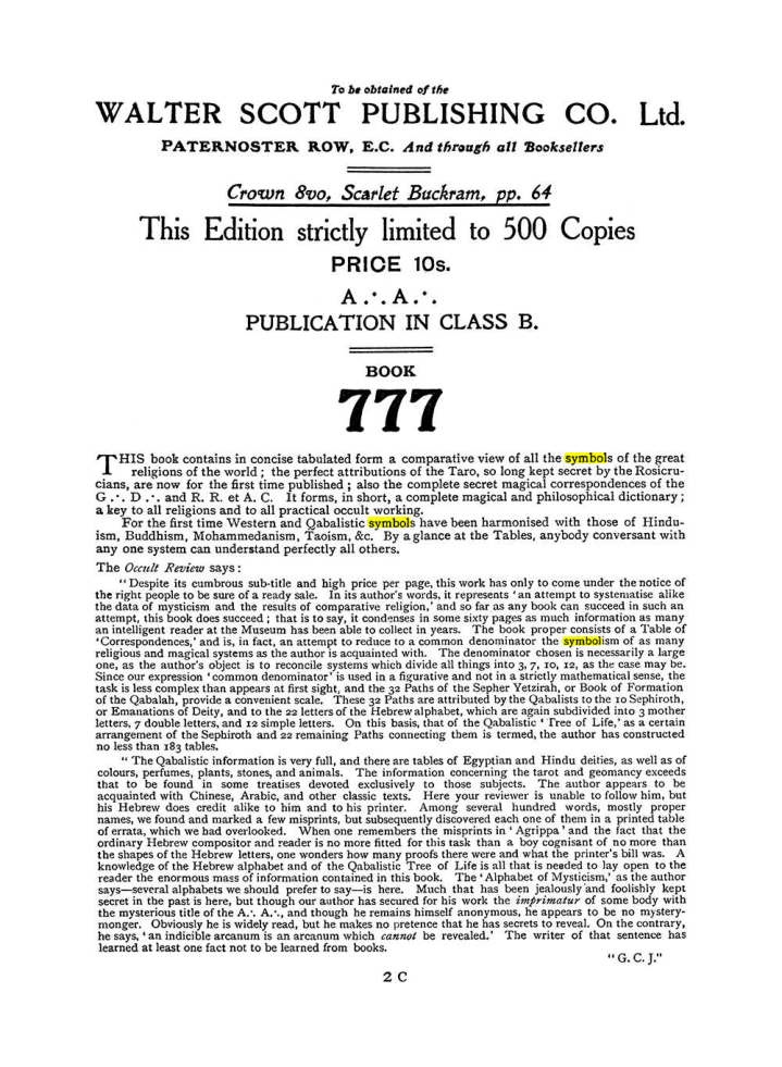 Original scan of The Equinox (Volume I, Number II), PDF page 410
