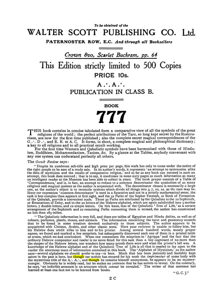 Original scan of The Equinox (Volume I, Number II), PDF page 410