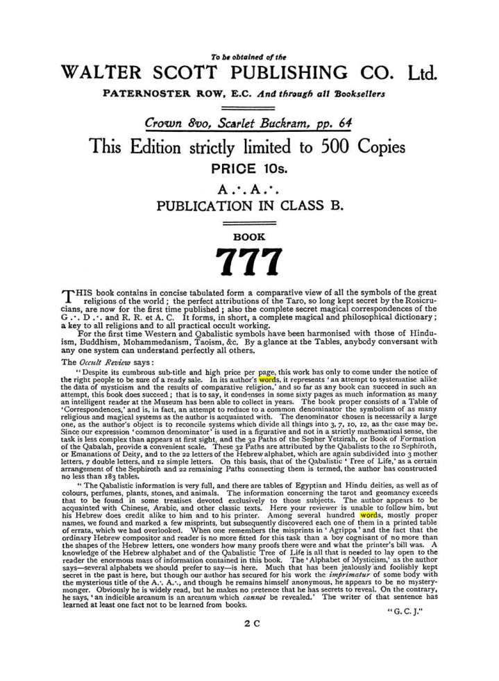 Original scan of The Equinox (Volume I, Number II), PDF page 410