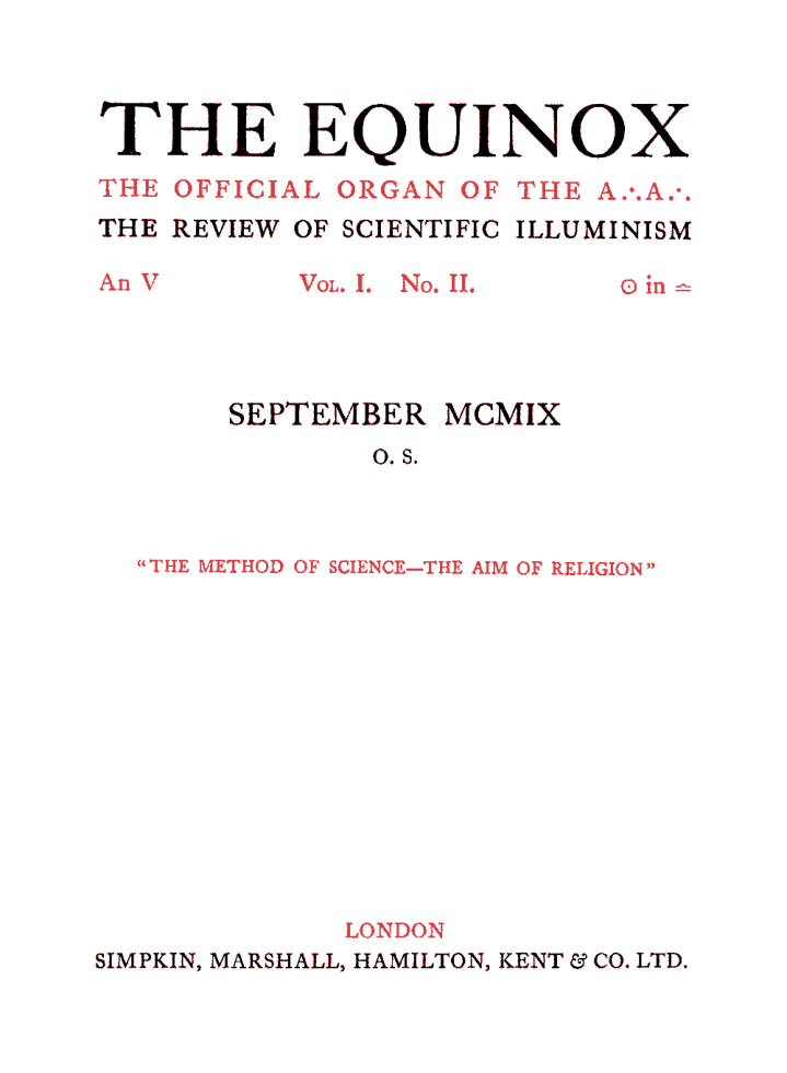 Original scan of The Equinox (Volume I, Number II), PDF page 5