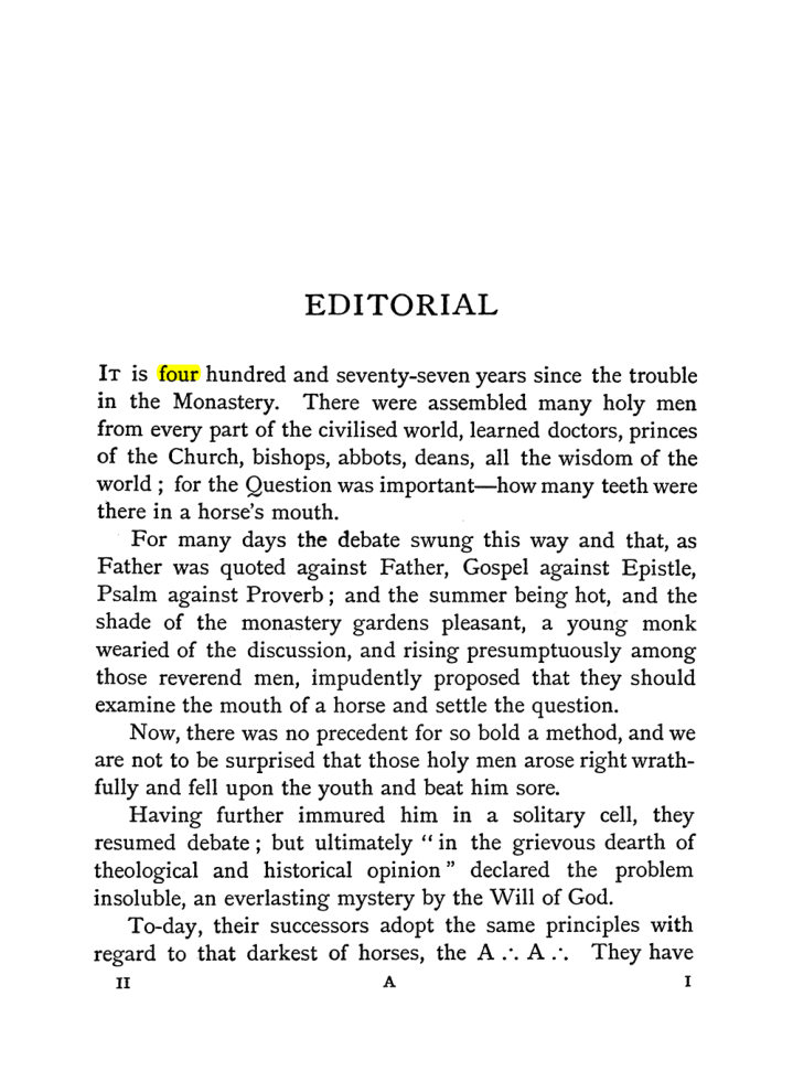 Original scan of The Equinox (Volume I, Number II), PDF page 9