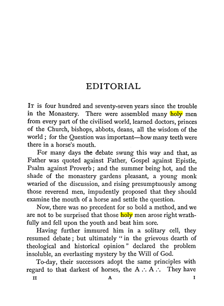 Original scan of The Equinox (Volume I, Number II), PDF page 9
