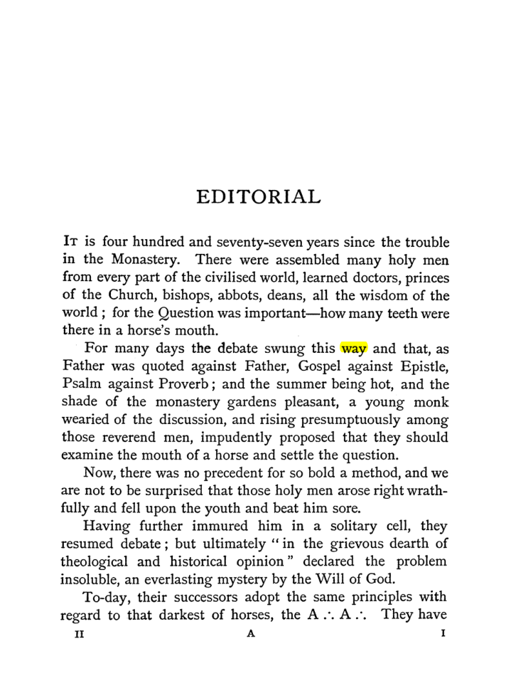 Original scan of The Equinox (Volume I, Number II), PDF page 9