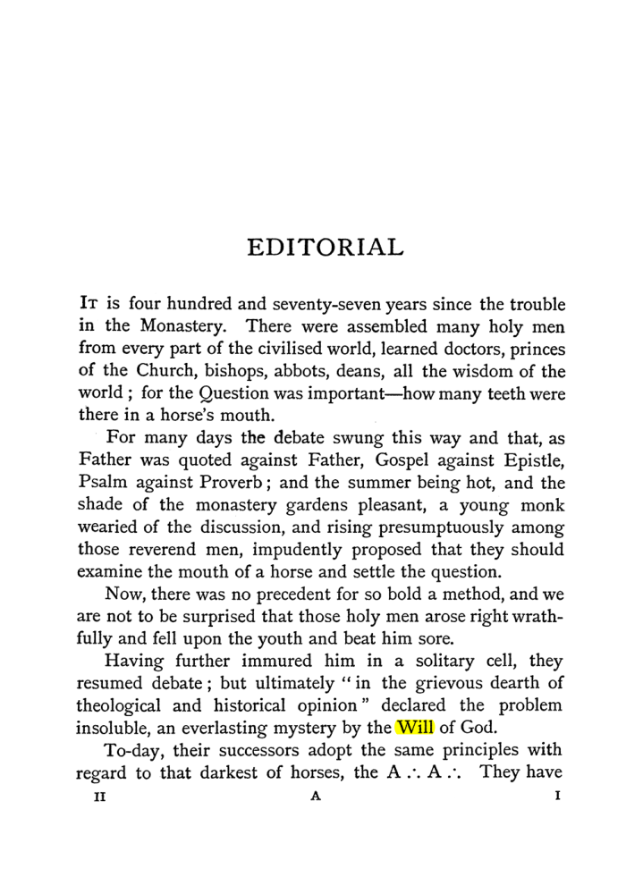 Original scan of The Equinox (Volume I, Number II), PDF page 9