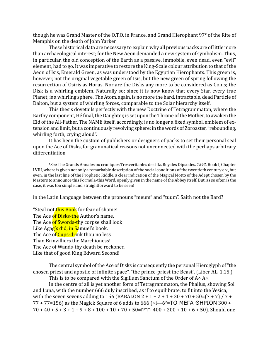 Original scan of The Book of Thoth, PDF page 226