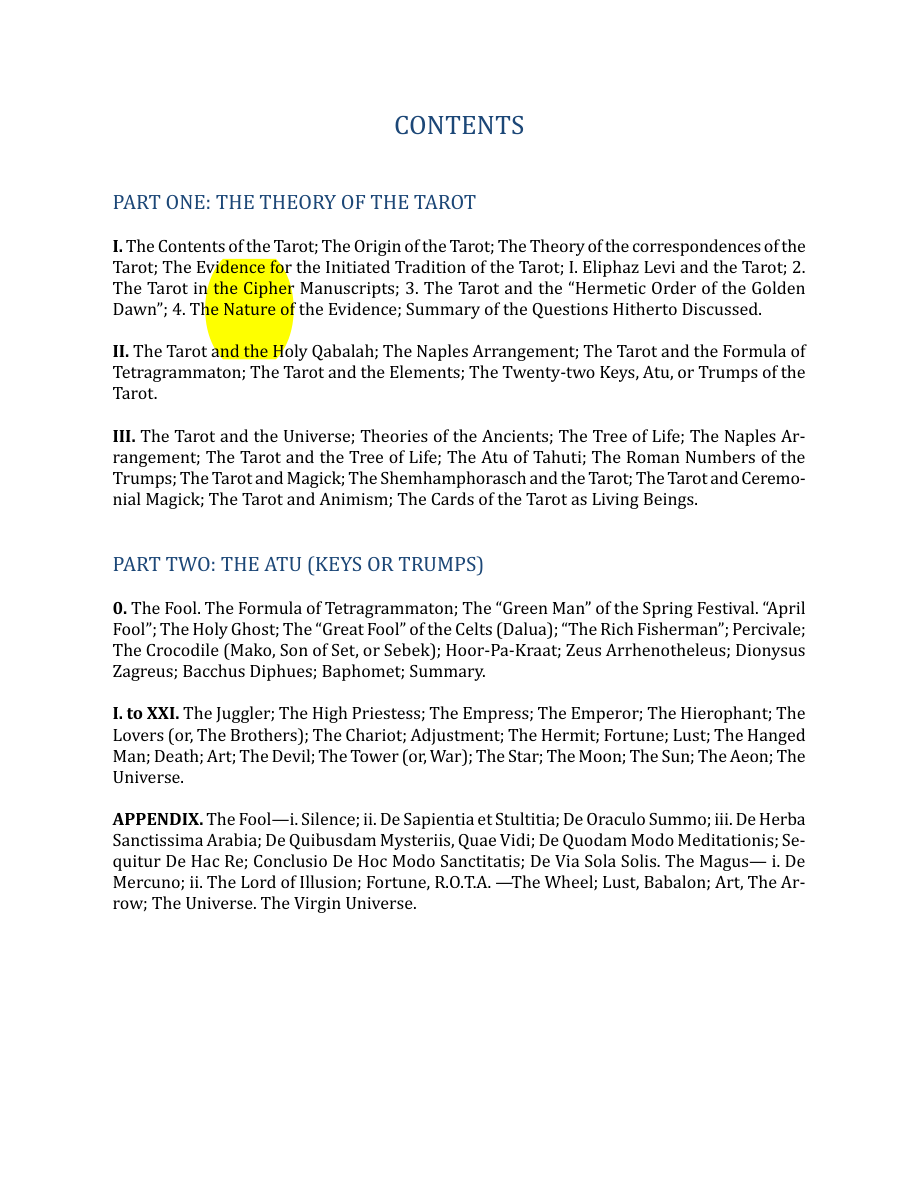 Original scan of The Book of Thoth, PDF page 6