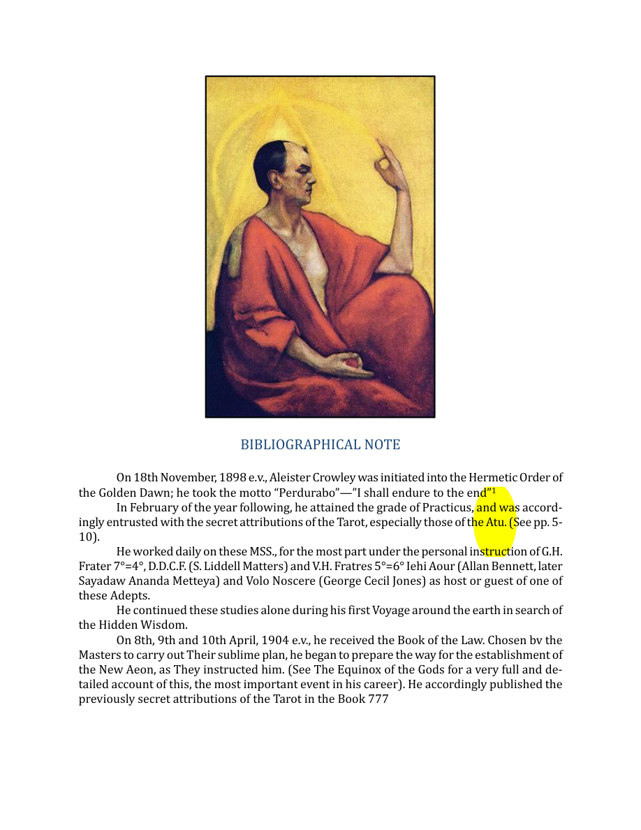 Original scan of The Book of Thoth, PDF page 9