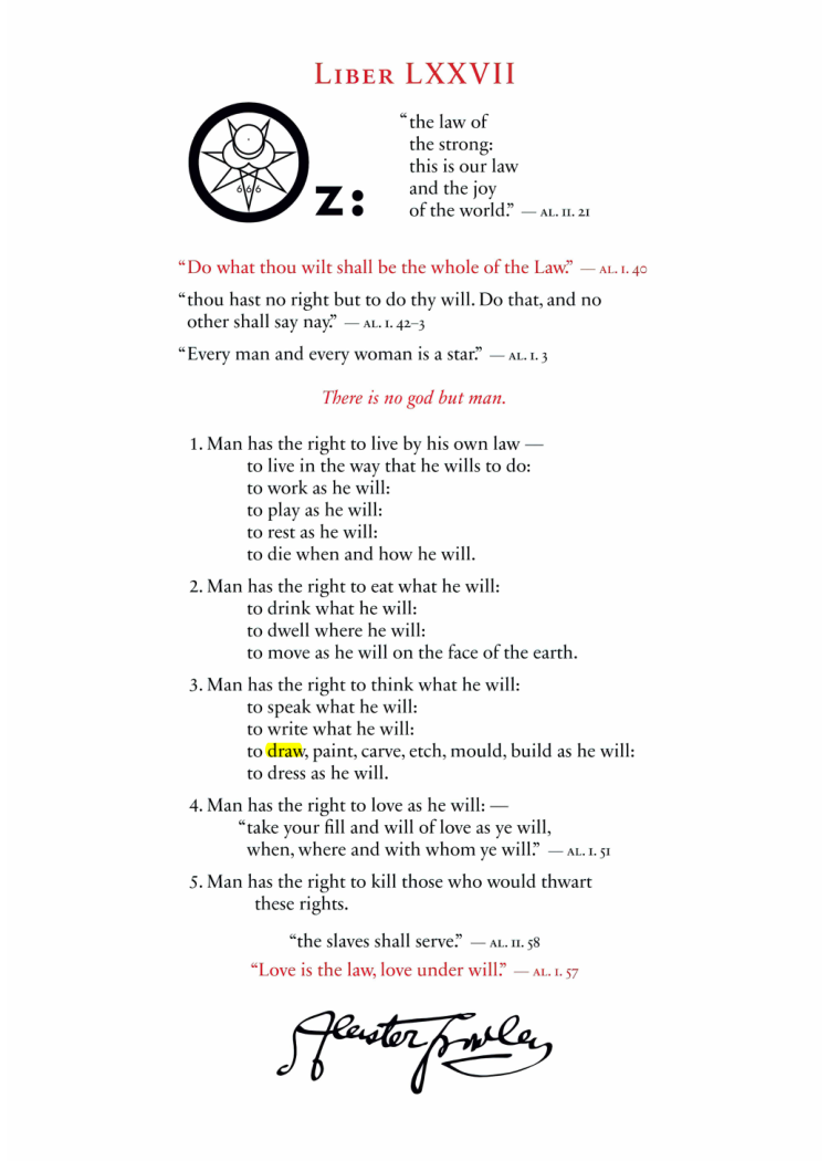 Original scan of Liber OZ, PDF page 3