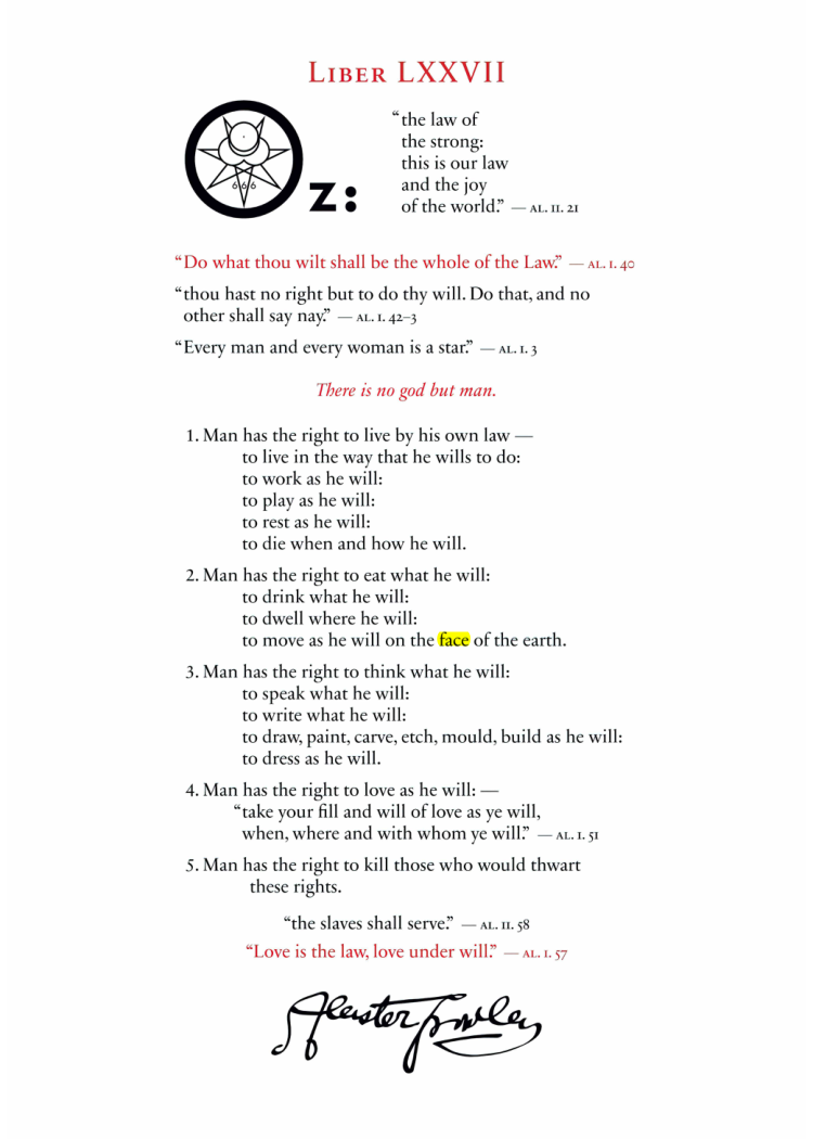 Original scan of Liber OZ, PDF page 3