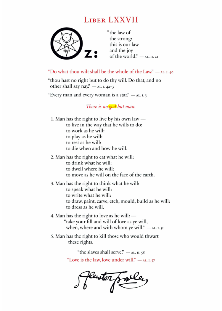 Original scan of Liber OZ, PDF page 3