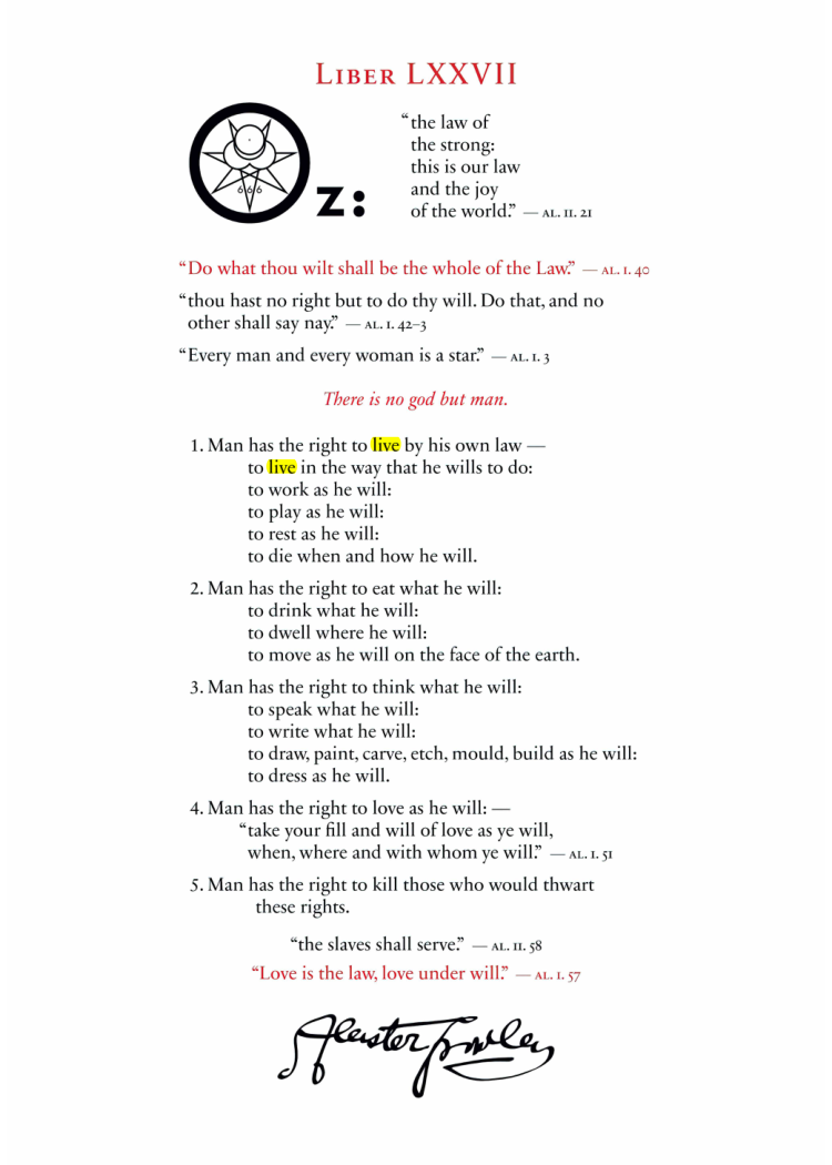 Original scan of Liber OZ, PDF page 3