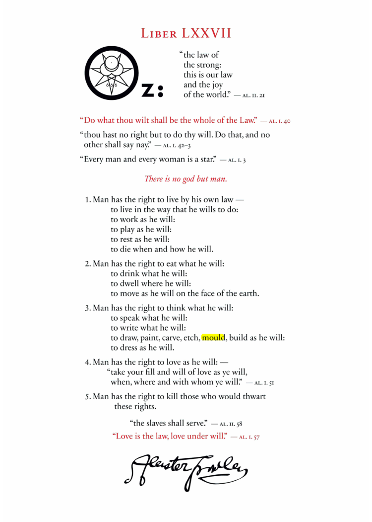 Original scan of Liber OZ, PDF page 3